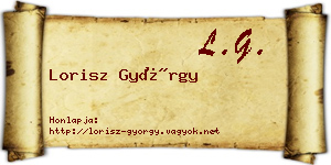 Lorisz György névjegykártya